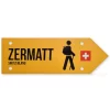 Panneau tourisme pédestre suisse - Zermatt - Jaune