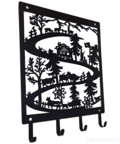 Support métal découpage poya - Porte clé et linge