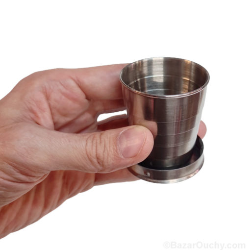 Verre pliable en métal - Télescopique - Rétractable - Suisse