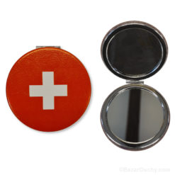 Round pocket mirror - Swiss cross