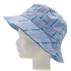 Bob - Hat - Edelweiss Swiss blue peasant shirt type