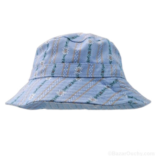 Bob - Hat - Edelweiss Swiss blue peasant shirt type