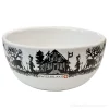 Black and white poya carving bowl