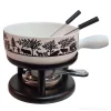Poya fondue pot white and black cutout