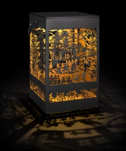 Lanterne en métal découpage suisse poya