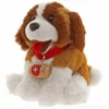 Peluche chien Saint-Bernard avec tonneau - Soft