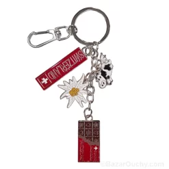Swiss keyring with chocolate and decorations