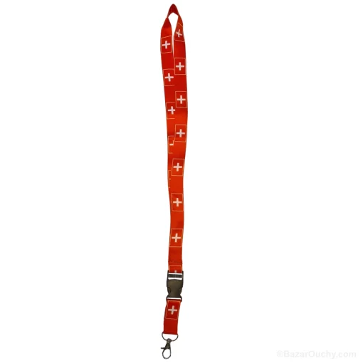 Red Swiss cross lanyard - Strap - Laniard