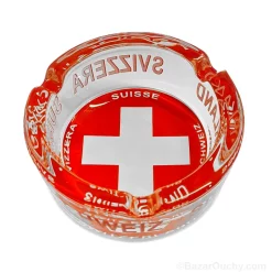 Cendrier croix suisse en verre