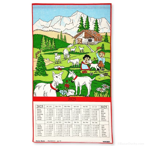 Calendrier Suisse tissu Kreier Kraier 2025