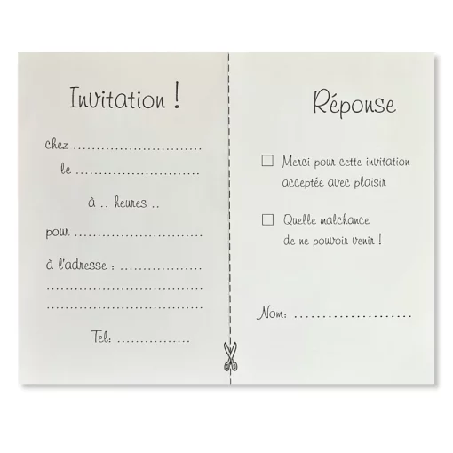 Carte d'invitation avec enveloppe