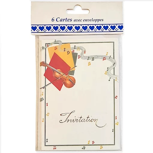 Carte d'invitation avec enveloppe - Violon