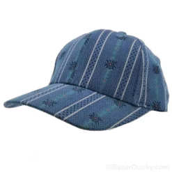 Swiss dark blue edelweiss cap