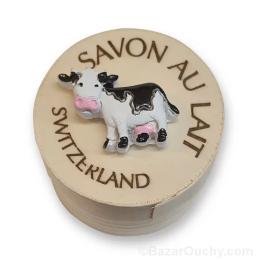 Sapone al latte - 100gr - Mucca svizzera - Scatola di legno