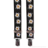 Suspenders with edelweiss - Black - Switzerland