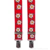 Suspenders with edelweiss - Red - Switzerland
