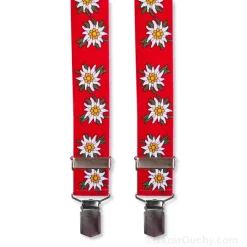 Tirantes con edelweiss - Rojo - Suiza