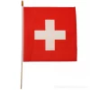 Drapeau suisse en tissu avec bâton