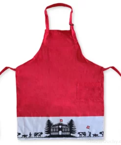 Tablier poya découpage suisse - Rouge