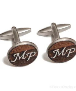 Bouton manchette personnalisées suisse en bois