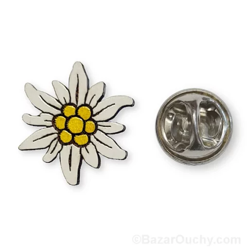 Pins edelweiss en bois - Diam18mm