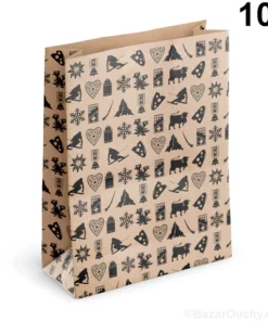 Sachet en papier cadeau motifs suisse - kraft