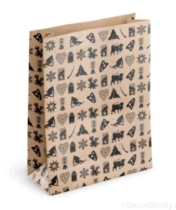 Sachet en papier cadeau motifs suisse - kraft