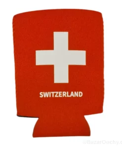 Support cannette et bouteille de bière croix suisse