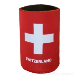 Support cannette et bouteille de bière croix suisse