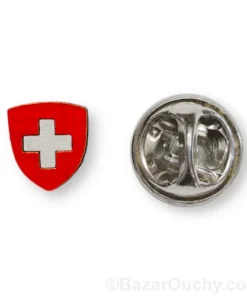 Pin's drapeau suisse fédéral - En bois