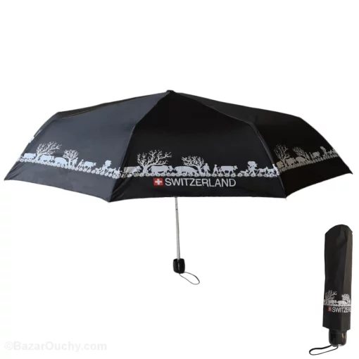 Parapluie pliable - Découpage suisse poya - Noir