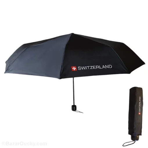 Parapluie pliable - Switzerland croix suisse - Noir