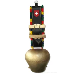 Cloche de vache suisse - Dorée - Franges