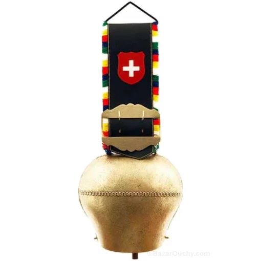 Cloche de vache suisse - Dorée - Franges