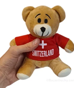 Ours Ourson en peluche tshirt rouge croix suisse