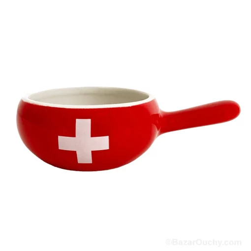 Petit caquelon fondue - Coup du milieu - Croix suisse