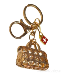 Porte-clé sac à main strass croix suisse