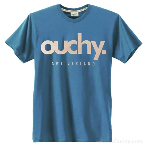Tshirt Ouchy Switzerland - Fond bleu clair