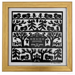 Découpage en papier suisse poya cadre tableau