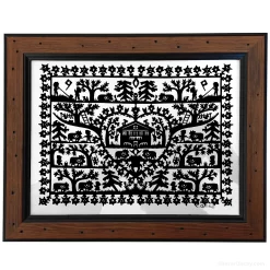 Découpage en papier suisse poya cadre tableau