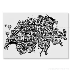 Carte voeux Découpage suisse poya - Carte suisse