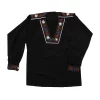 Chemise armailli suisse avec fleurs - Noire - Enfant