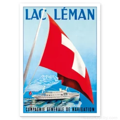 Carte Postale - Lac Leman - Retro Vintage
