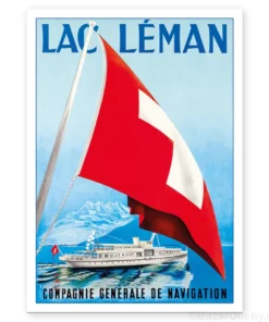 Carte Postale - Lac Leman - Retro Vintage