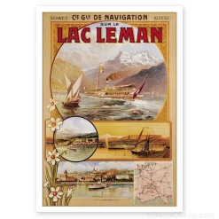Carte Postale - Lac Leman - Retro Vintage