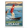 Carte Postale - Lausanne Ouchy Plage vintage