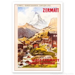 Carte Postale - Zermatt - Retro Vintage