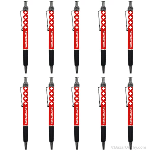 Stylo souvenir avec croix suisse - 10 pieces