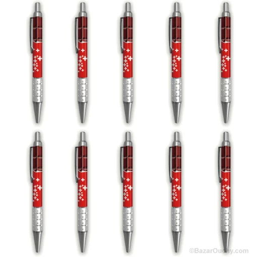 Stylo souvenir suisse - Chocolat et croix suisse - 10 pieces