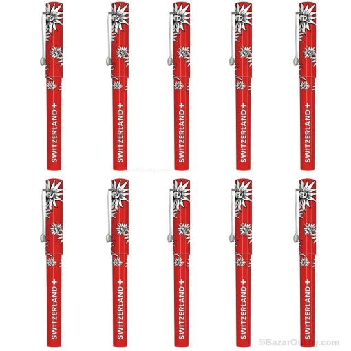 Stylo souvenir suisse - Edelweiss - Capuchon - Closed - 10 pieces